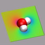 water molecule with electrostatic potential